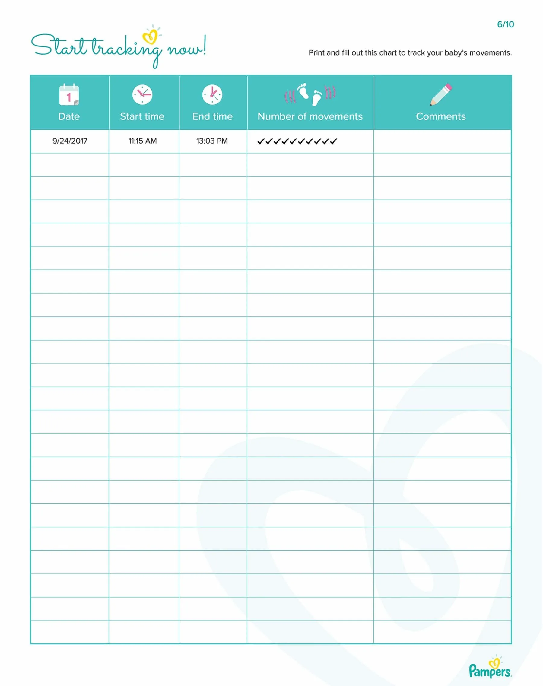 Fetal Movement Table Tracker