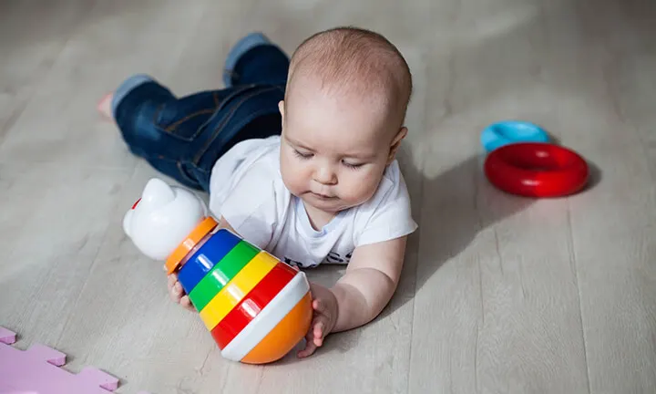 Baby playing on the floor