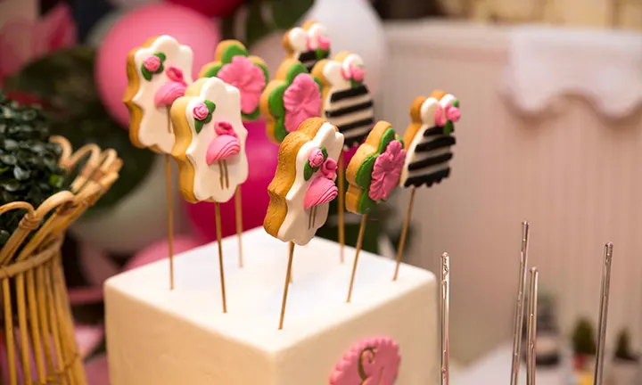 Flamingo Baby Shower Cookie Pops