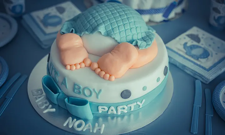 Baby bottom baby shower cake